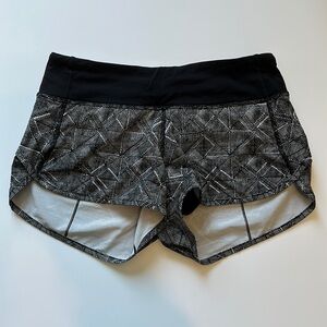 Lululemon 2.5 inch Speed-Up Shorts Black and White Pattern
